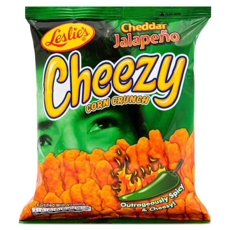 Click Here To Enlarge This Photo Of Leslie's Cheezy Corn Crunch &lpar;Cheddar Jalapeno&rpar;