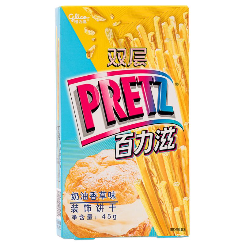 Click Here To Enlarge This Photo Of Glico Pretz Biscuit Sticks &lpar;Cream & Vanilla Flavour&rpar; 格力高 雙層百力滋 &lpar;奶油香草味&rpar;