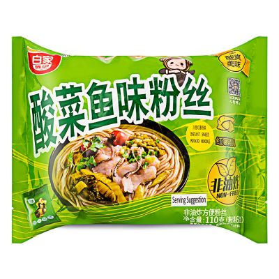 Bai Jia Artificial Pickled Cabbage Fish Flavour Instant Vermicelli 白家 重慶酸菜魚味粉絲