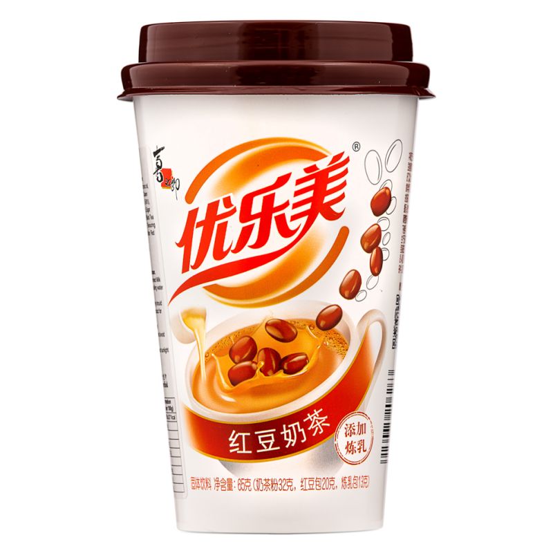 Click Here To Enlarge This Photo Of ST Instant Milk Tea Drink With Red Bean 喜之郎 優樂美 紅豆奶茶