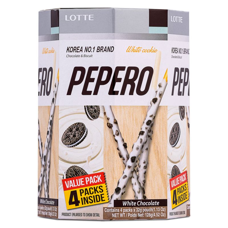 Click Here To Enlarge This Photo Of Lotte Pepero Biscuits Sticks with Crushed Cookies &lpar;White Cookie&rpar; Multipack