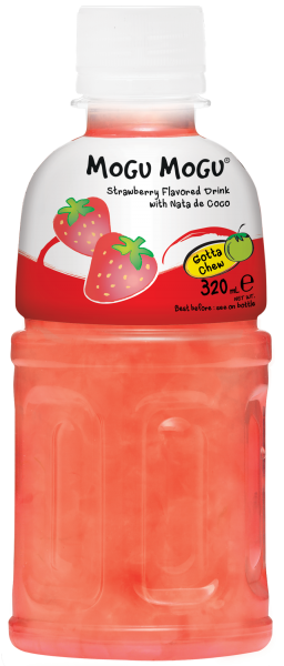 Click Here To Enlarge This Photo Of Mogu Mogu Strawberry Flavoured Drink With Nata De Coco