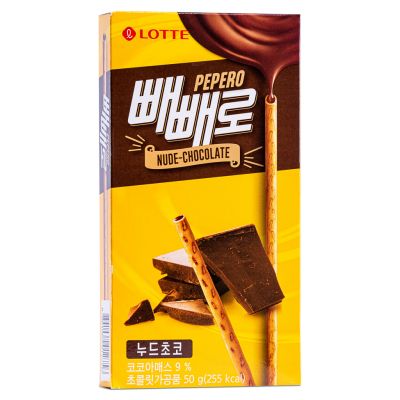 Lotte Pepero Biscuit Stick Filled with Chocolate &lpar;Nude&rpar; 빼빼로 누드초코