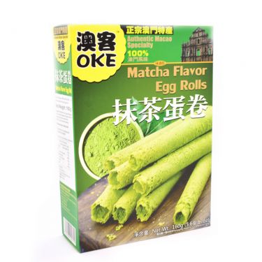 Click Here To Enlarge This Photo Of OKE Matcha Flavour Egg Rolls 澳客 抹茶蛋卷