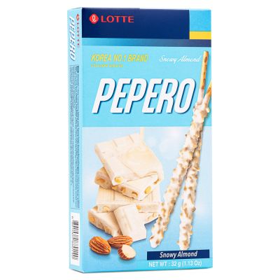 Lotte Pepero Biscuit Stick Coated with Almonds and Cream &lpar;Snowy Almond&rpar;