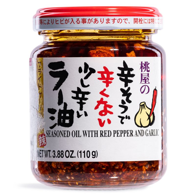 Click Here To Enlarge This Photo Of Momoya Seasoned Oil With Red Pepper And Garlic 桃屋の辛そうで辛くない少し辛いラー油
