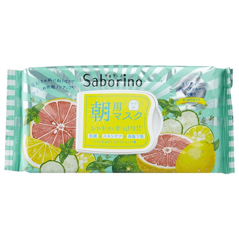 Click Here To Enlarge This Photo Of Saborino Morning Mask Minty Grapefruit &lpar;32pcs&rpar;