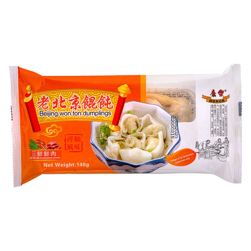 Click Here To Enlarge This Photo Of Honor Beijing Won Ton Dumplings &lpar;Pork With Chives And Prawn&rpar; 康樂 老北京餛飩 &lpar;三鮮豬肉&rpar;