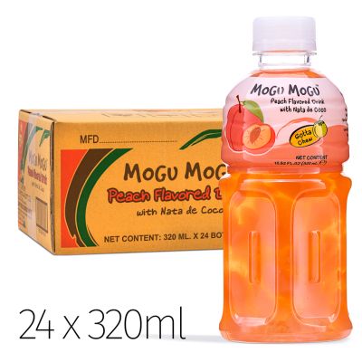 Mogu Mogu Peach Flavored Drink With Nata De Coco &lpar;320ml x 24 Bottles&rpar;