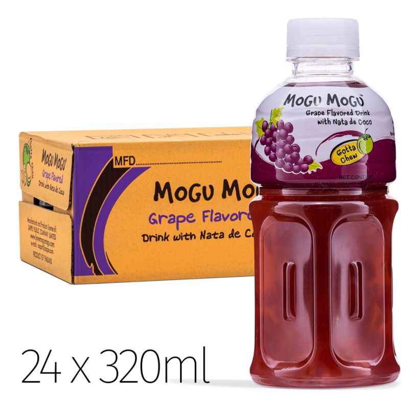 Click Here To Enlarge This Photo Of Mogu Mogu Grape Flavored Drink With Nata De Coco &lpar;320ml x 24 bottles&rpar;