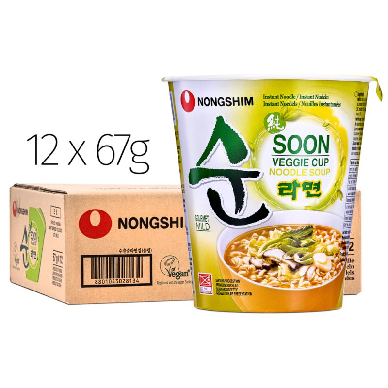 Click Here To Enlarge This Photo Of Nong Shim Soon Veggie Cup Ramyun Noodle Soup &lpar;67g x 12&rpar;