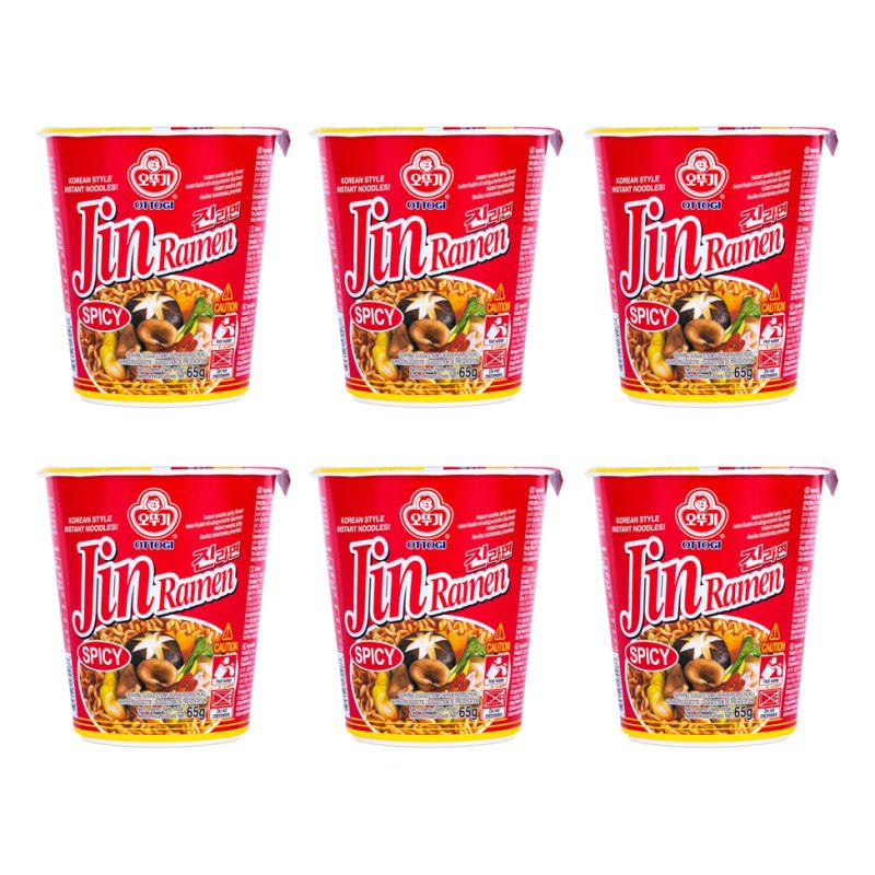 Click Here To Enlarge This Photo Of Ottogi Jin Ramen Cup &lpar;Spicy&rpar; - 6 Cups