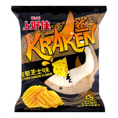 Oishi Kraken Potato Chips &lpar;Extreme Cheese Flavour&rpar;  上好佳 鯊 波浪型田園薯片 &lpar;濃郁芝士味&rpar;