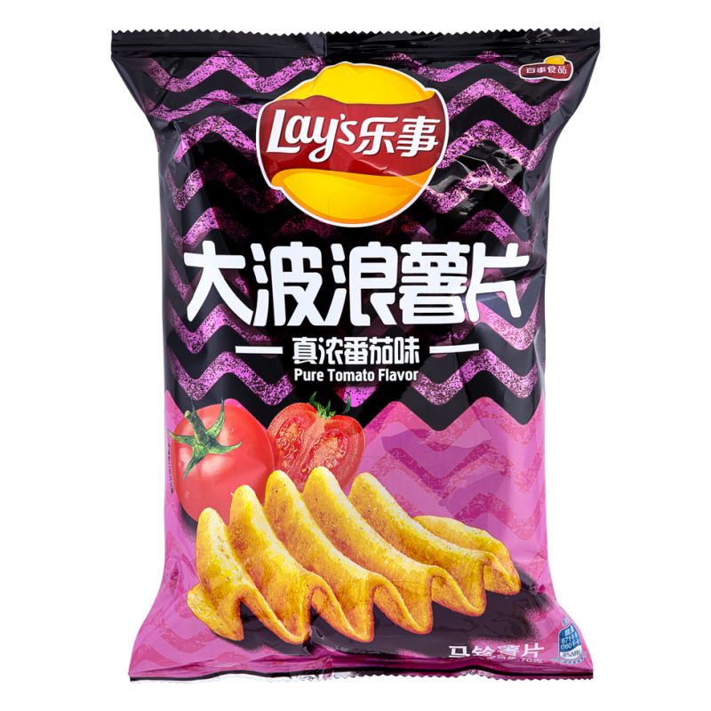 Click Here To Enlarge This Photo Of Lay's Potato Chip - Pure Tomato Flavor 樂事 大波浪薯片 真濃番茄味