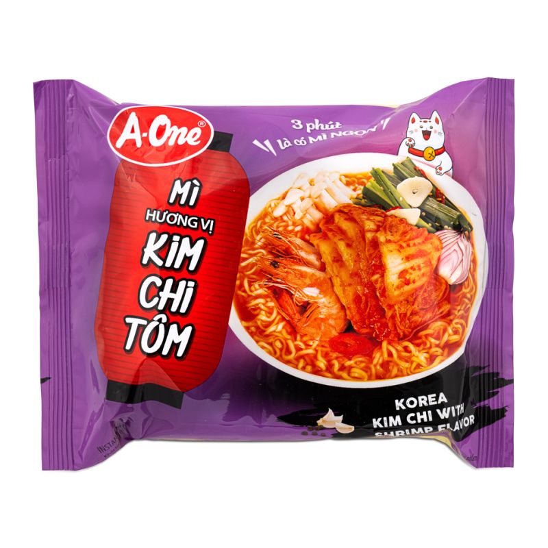 Click Here To Enlarge This Photo Of A-One Korean Kimchi with Shrimp Flavour Noodles 韓國泡菜蝦麵