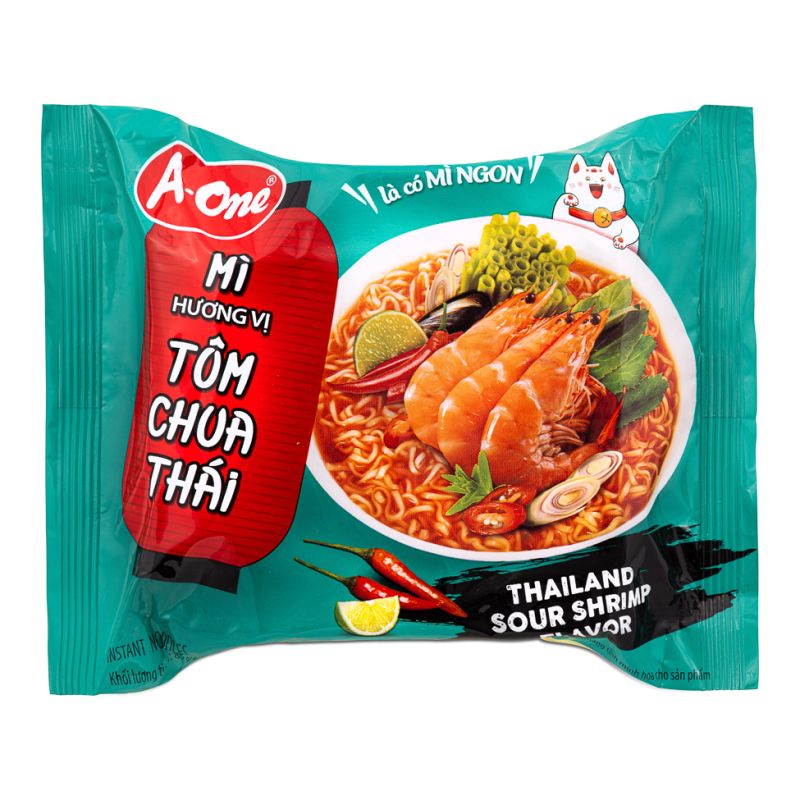 Click Here To Enlarge This Photo Of A-One Thai Tom Yum Koong Sour Shrimp Flavour Noodles 泰國口味酸酸蝦麵